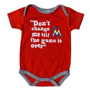 MLB Miami Marlins Baby One Piece‎ 12 Months Bodysuit Orange Infant